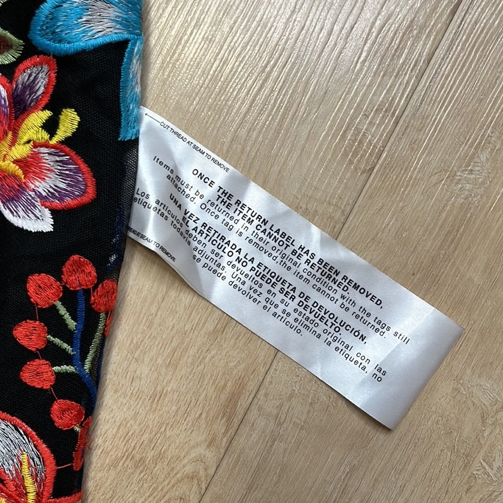 DRESS THE POPULATION FLOWER BLACK MULTI MAREN DRESS SIZE MEDIUM NEW_7